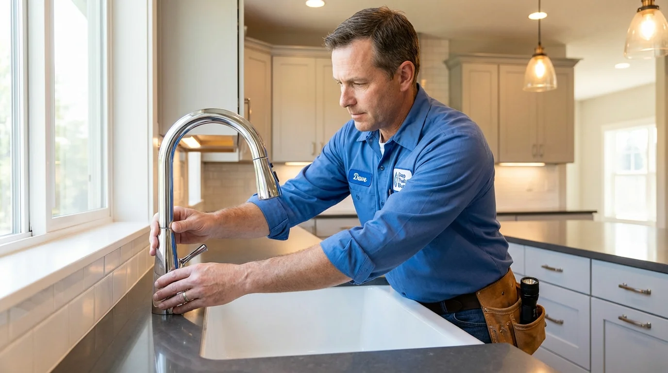 Kitchen faucet installation by Johns Plumbing LLC in Chagrin Falls